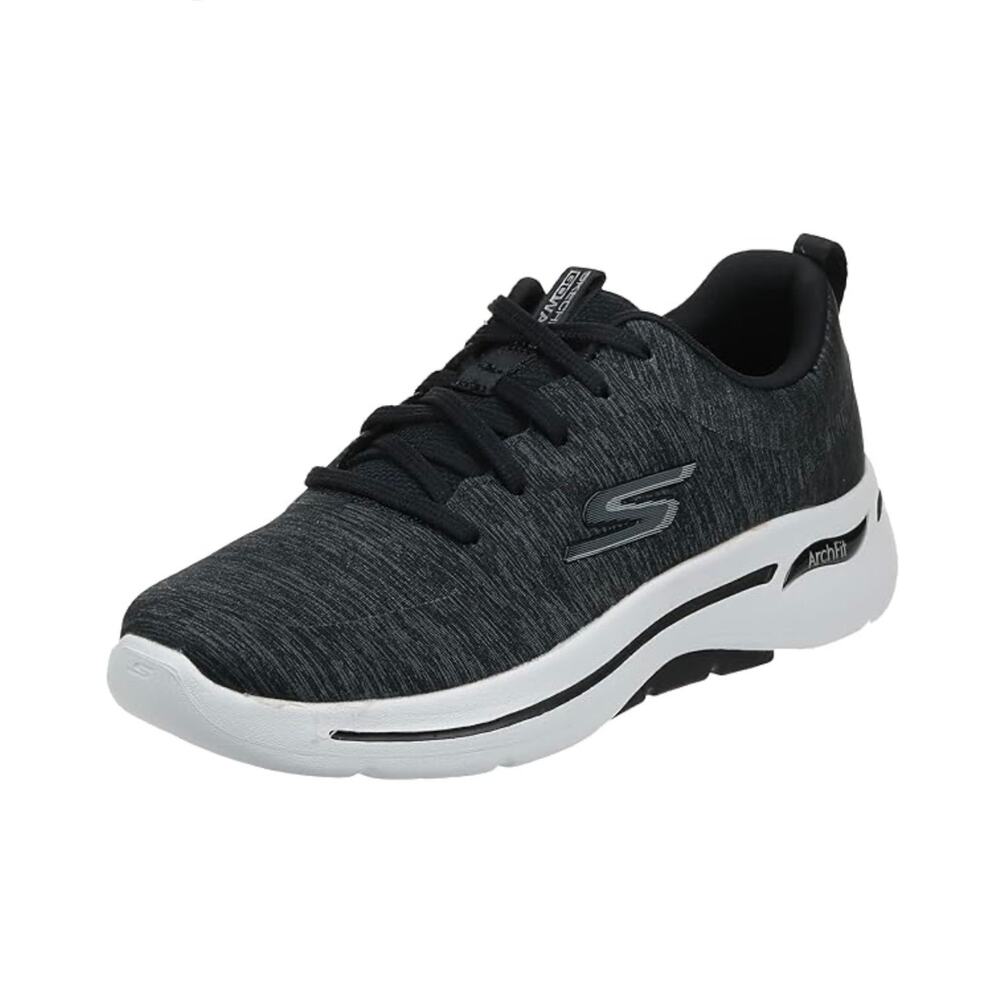 NWOB Skechers Go Walk Arch Fit Air Cooled Lace Up Sneakers Women's 8.5 Black